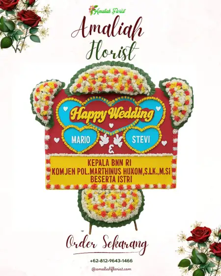 Papan Bunga Pernikahan Kao Barat